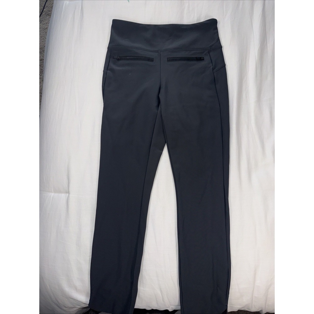 Athleta Stellar Crop Pant Womens Size XS Black‎ Front Zipper Pockets